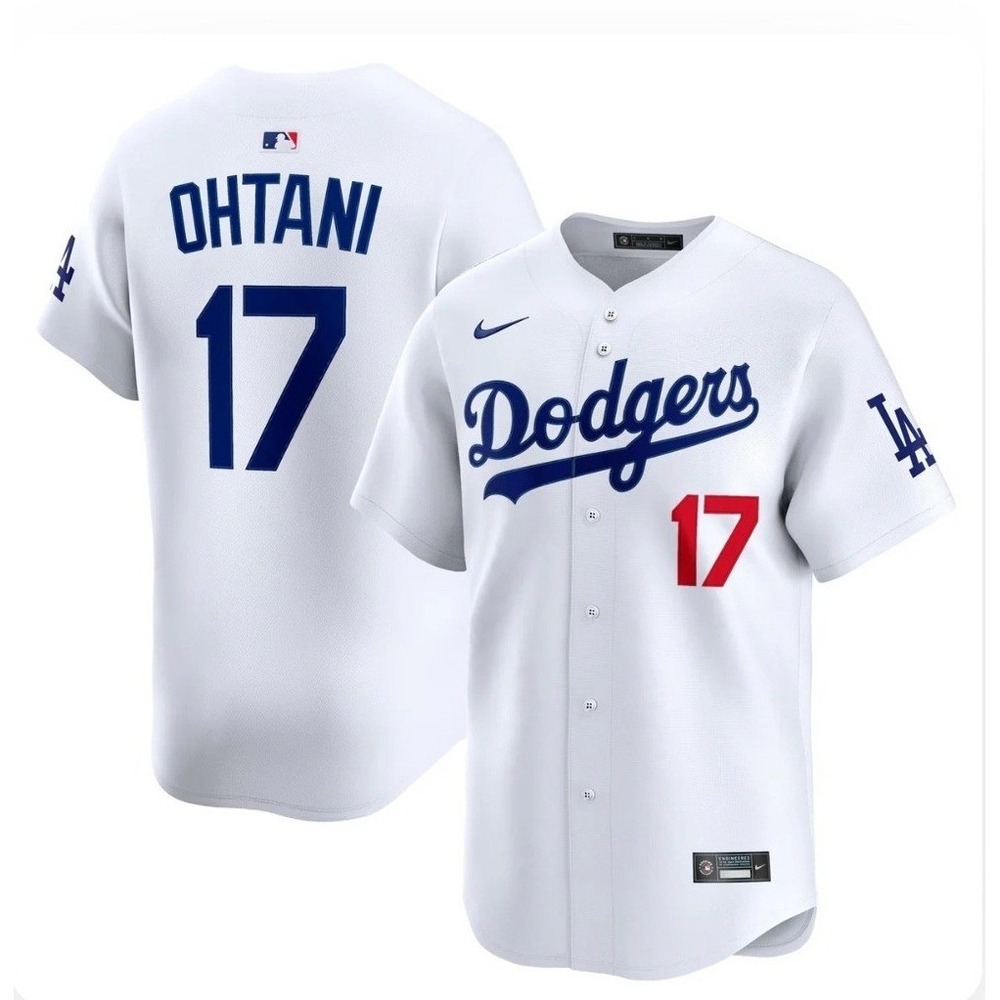 Nike Shohei Ohtani Los Angeles Dodgers #17 White Home Limited Jersey‎ Mens S